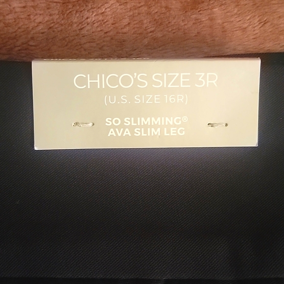 Chico's So Slimming Ava Slim Leg Pants - Size 3 Reg. - Black - NWT - Picture 3 of 6
